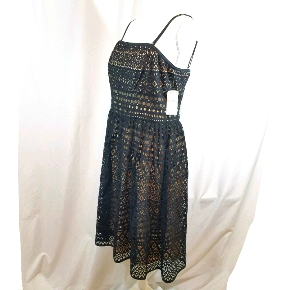 Jessica Simpson Black and Tan Dress 12 NWT